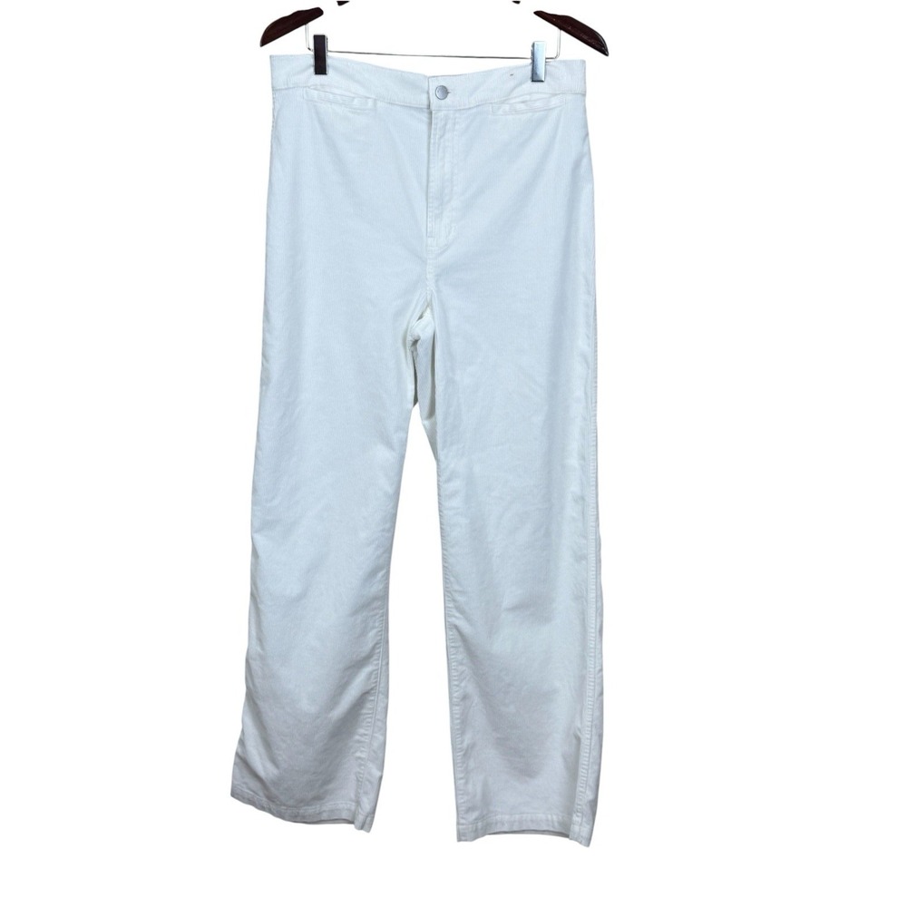 Madewell Womens Emmett Wide Leg Pants White Corduroy Size 30T